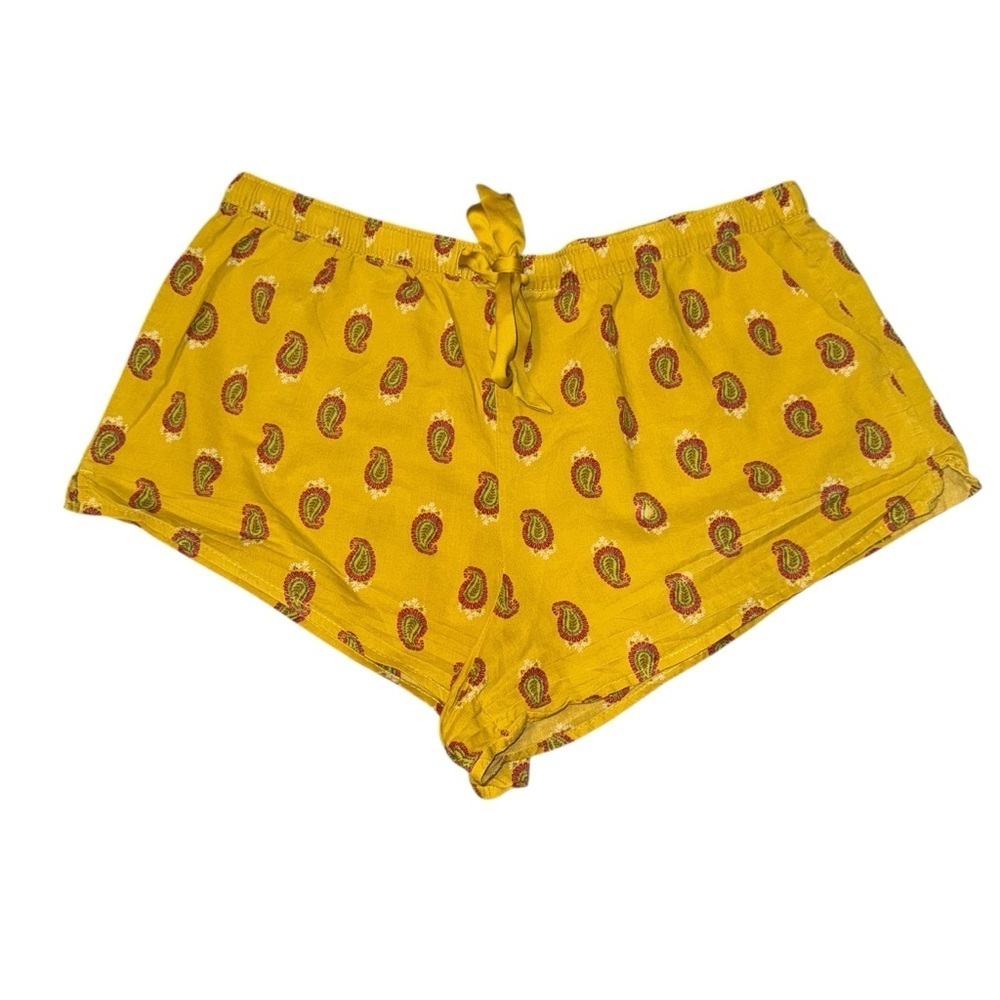 Secret Treasures Yellow Paisley Pajama Shorts